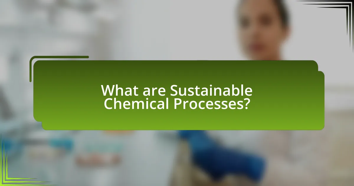 What are Sustainable Chemical Processes?
