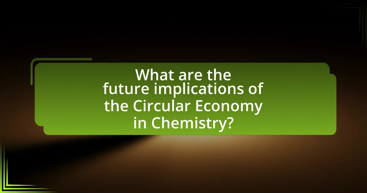What are the future implications of the Circular Economy in Chemistry?