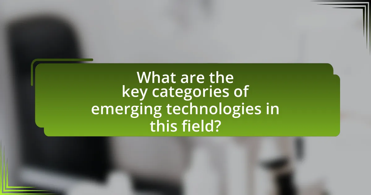 What are the key categories of emerging technologies in this field?