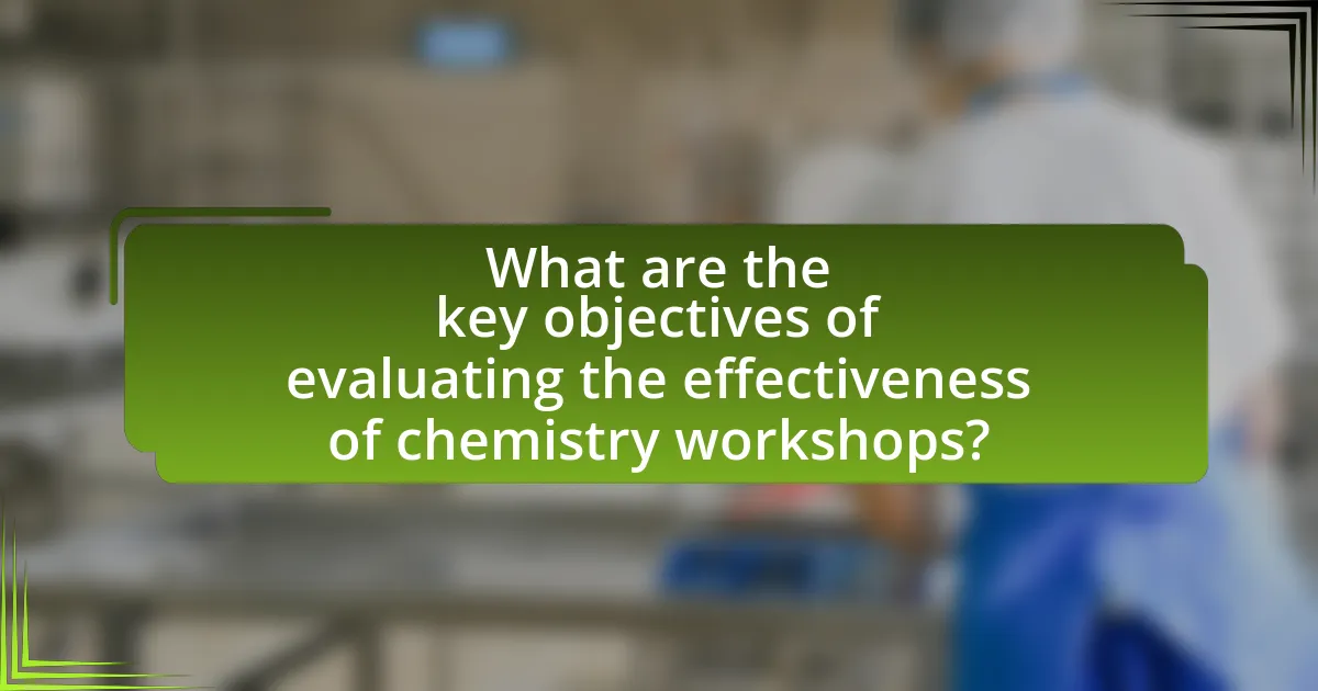 What are the key objectives of evaluating the effectiveness of chemistry workshops?