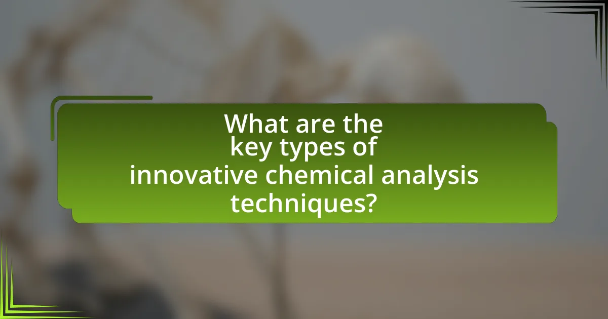What are the key types of innovative chemical analysis techniques?
