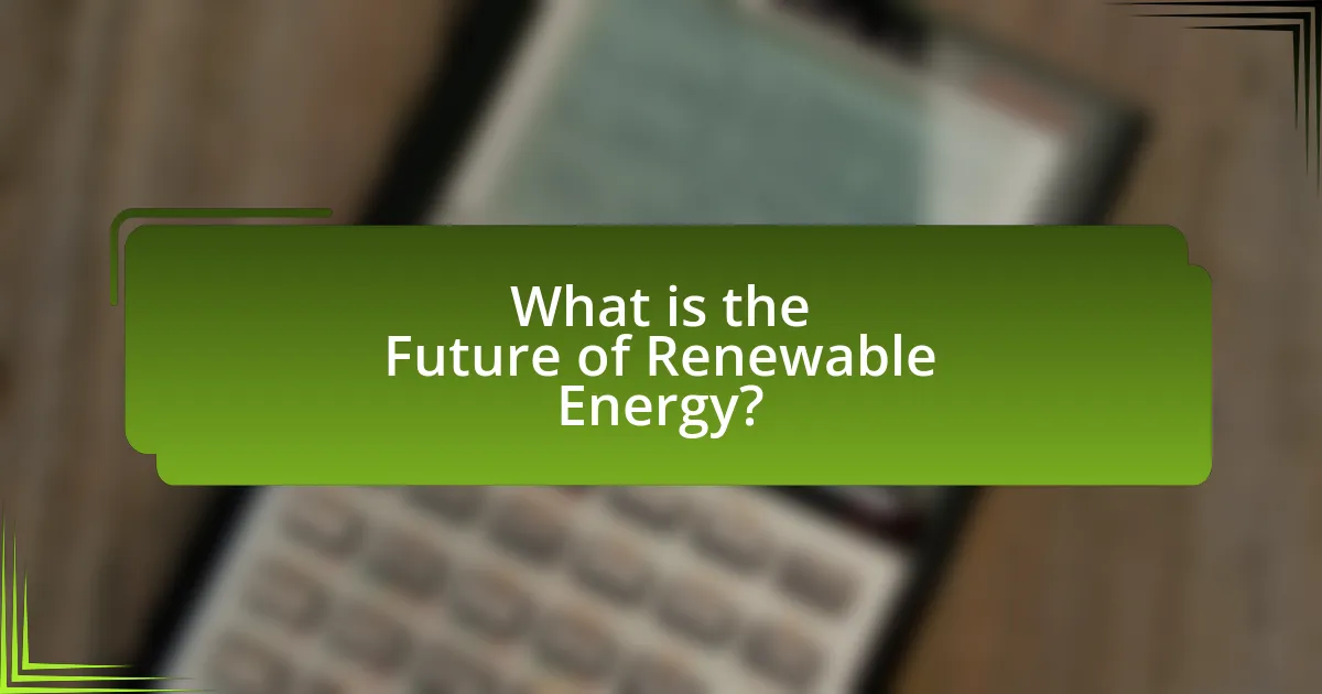 What is the Future of Renewable Energy?