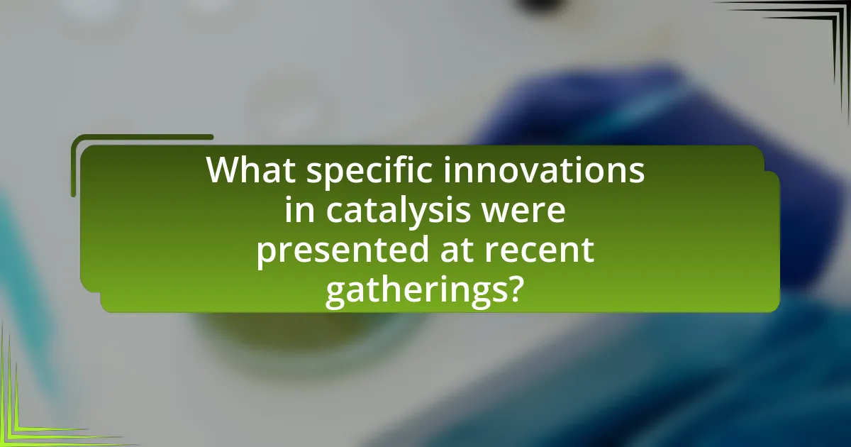 What specific innovations in catalysis were presented at recent gatherings?