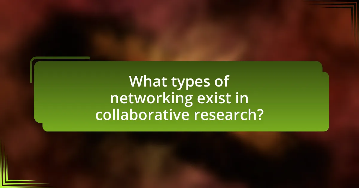 What types of networking exist in collaborative research?